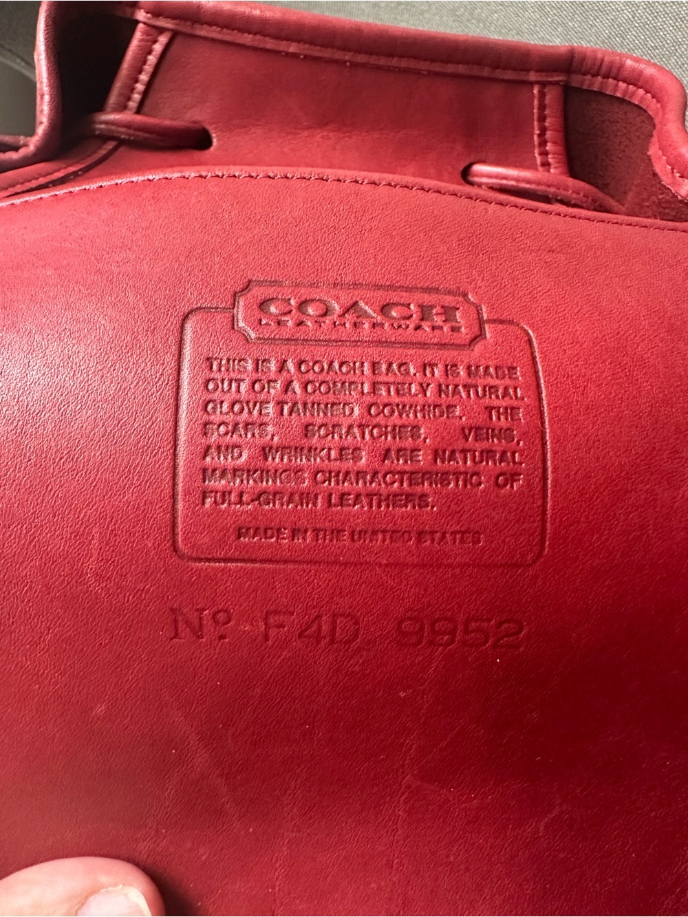 COACH VINTAGE RED LEATHER LULA'S BUCKET DUFFLE BAG 9952 - Picture 8 of 10
